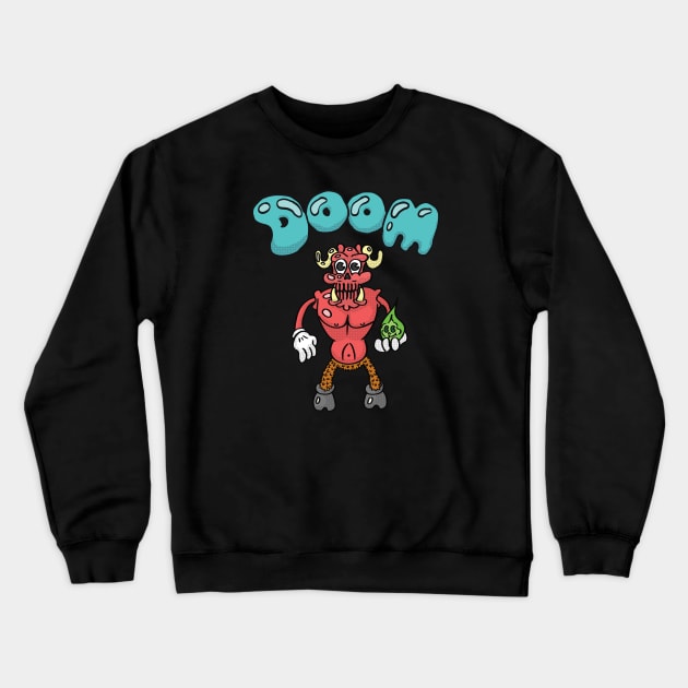 Doom Cartoon: Baron of Hell Crewneck Sweatshirt by RockNRowe